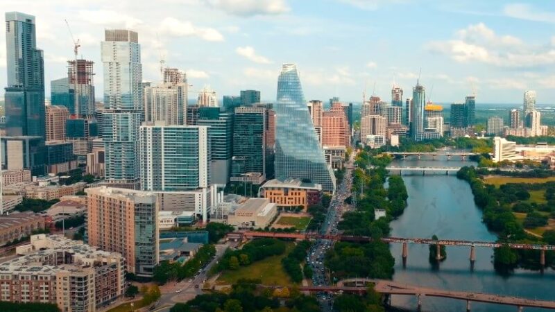 Drone view of Austin, Texas